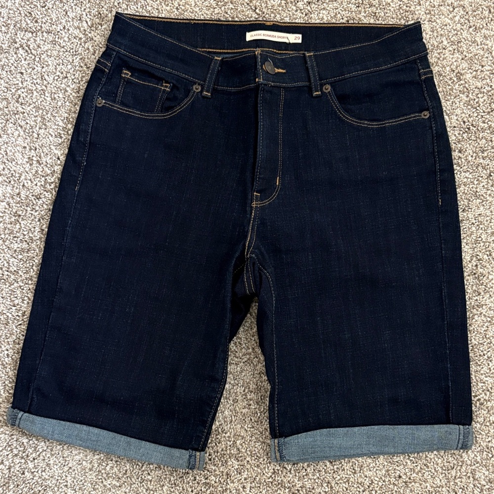 Levi's Dark Blue Women's Bermuda Shorts